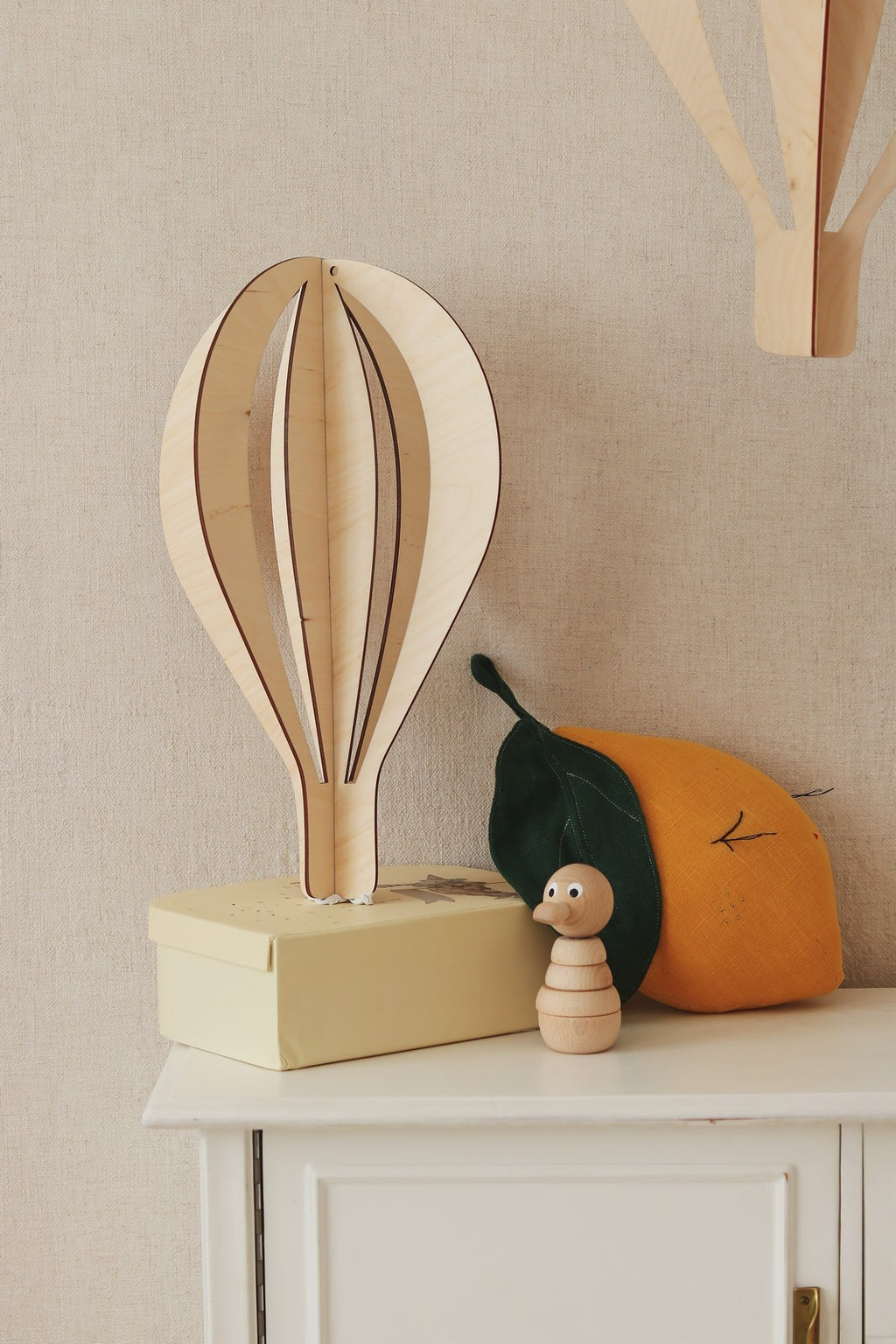 3D Wooden Ceiling Decoration - Set of 3 Hot Air Baloons