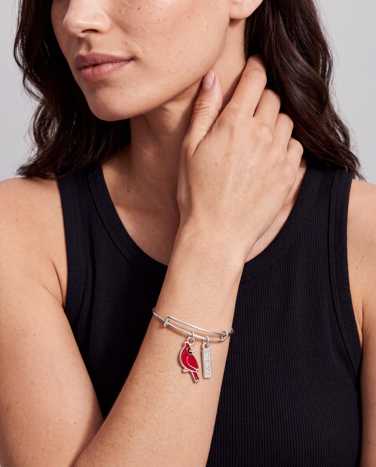 'Strength' Cardinal Duo Charm Bangle Bracelet