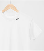 Embroidered Collar Organic Cotton T-shirt "Mom"