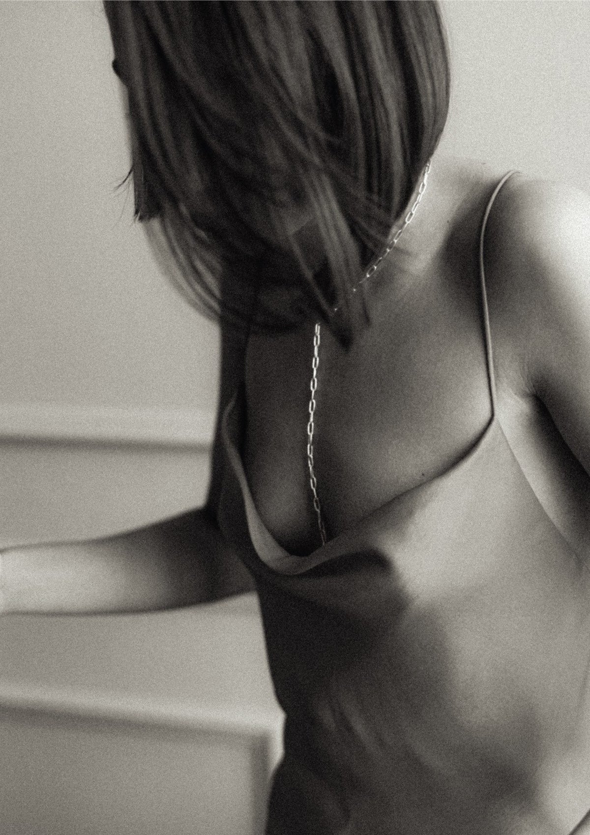 Paper Clip Y-Necklace Silver