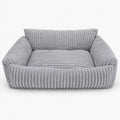 Lodie Corduroy Dog Sofa with Removable Cover – Beige, M