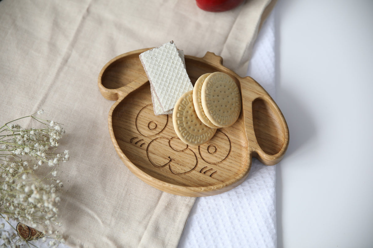 Wooden Plate For Kids - Dog
