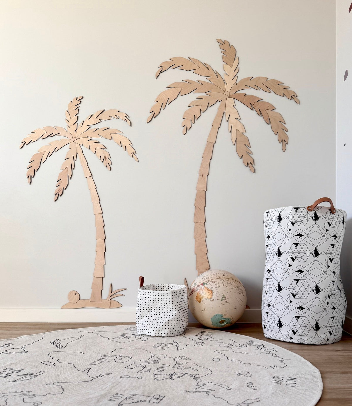 Wooden Wall Decor - Set of Two Palm Trees